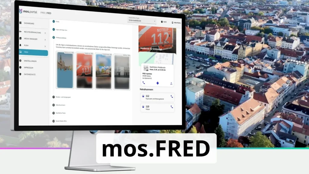 Mit dem Modul mos.FRED kann jede Person ohne komplexes Fachwissen die kommunale App anpassen.